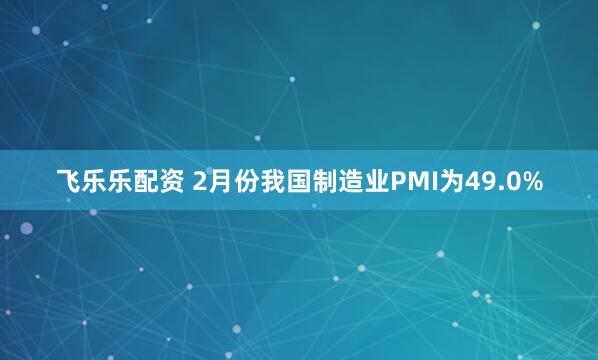 飞乐乐配资 2月份我国制造业PMI为49.0%