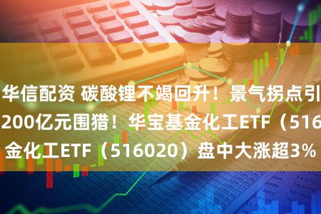 华信配资 碳酸锂不竭回升!景气拐点引爆化工,主力近200亿元围猎!华宝基金化工ETF(516020)盘中大涨超3%