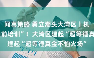 闻喜策略 勇立潮头大湾区丨机器东谈主“岗前培训”！大湾区建起“超等锤真金不怕火场”