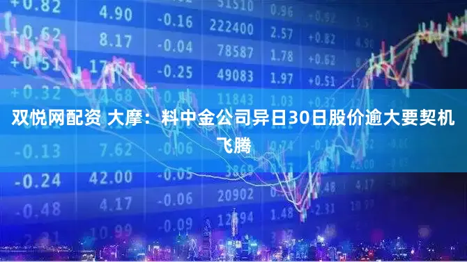 双悦网配资 大摩：料中金公司异日30日股价逾大要契机飞腾